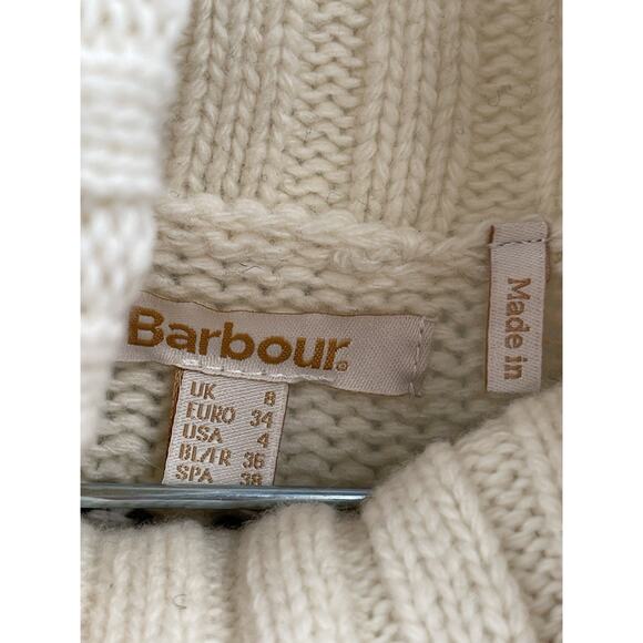 Barbour Mersea Fair Isle Sweater Turtleneck Wool Blend Women’s Size 4 - Picture 7 of 8
